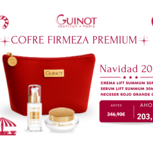 IMAGEN DE COFRE FIRMEZA PREMIUM CREMA LIFT SUMMUM 50ML SERUM LIFT SUMMUM 30ML NECESER ROJO GRANDE GUINOT