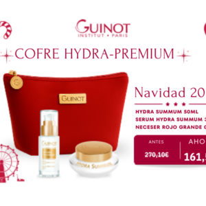 IMAGEN DE COFRE HYDRA-PREMIUM HYDRA SUMMUM 50ML SERUM HYDRA SUMMUM 30ML NECESER ROJO GRANDE GUINOT