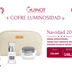 IMAGEN COFRE LUMINOSIDAD SERUM NEWHITE25ML CREME NUIT NEWHITE 50ML NECESER BLANCO AGUAS GUINOT
