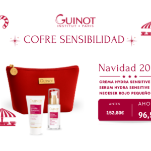 IMAGEN COFRE SENSIBILIDAD CREMA HYDRA SENSITIVE 50ML SERUM HYDRA SENSITIVE 30ML NECESER ROJO PEQUEÑO GUINOT